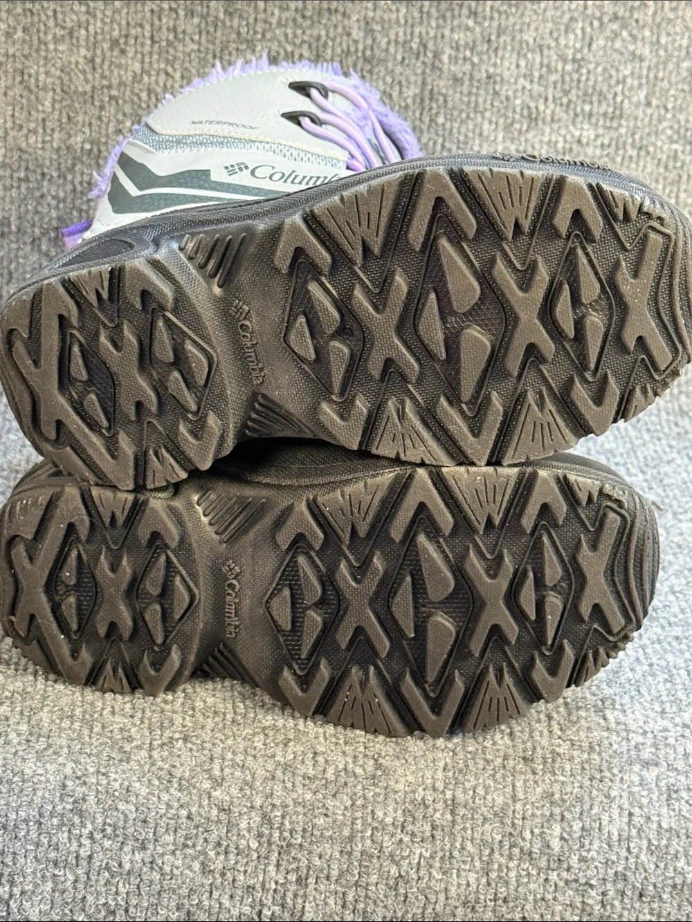 Columbia Kids' Gray and Lavender Waterproof Snow Boots Size 2